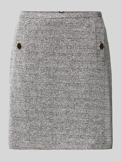 Produktfoto, Minirok met viscose van Christian Berg Woman Selection, elastische materiaalmix, straight fit, Sierdetail, structuurpatroon, bandwijdte maat 36: 38 cm, totale lengte maat 36: 46 cm