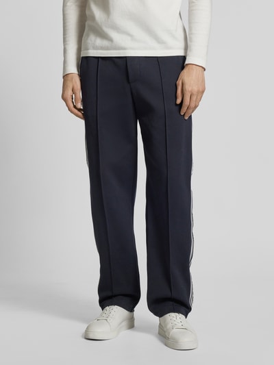 Emporio Armani Straight Leg Sweatpants mit fixierten Bügelfalten Marine 4