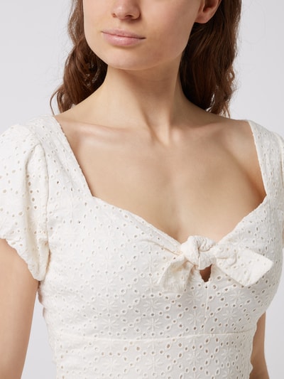 Guess Knielange jurk met broderie anglaise Offwhite - 3