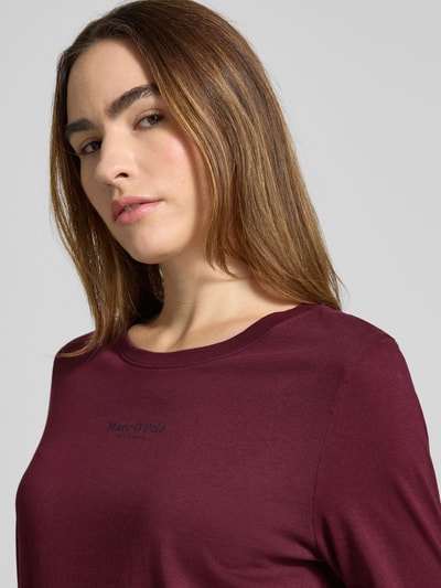 Marc O'Polo Regular Fit Langarmshirt aus reiner Baumwolle Bordeaux 2