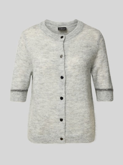 s.Oliver BLACK LABEL Regular Fit Strickjacke mit Alpaka-Woll-Anteil Hellgrau 2