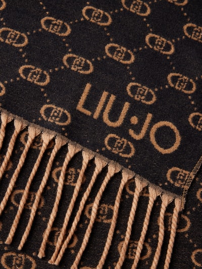 Liu Jo White Schal mit Label-Stitching Modell 'Stola' Black 2