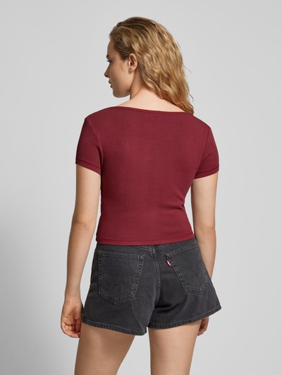 Tommy Jeans Crop Top mit Logo-Stitching Bordeaux 5