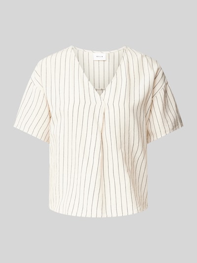 Vila Blusenshirt mit Streifenmuster Modell 'PRISILLA' Offwhite 2