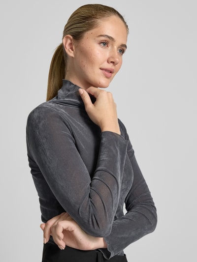 Luisa Cerano Longsleeve mit Stehkragen Hellgrau 3
