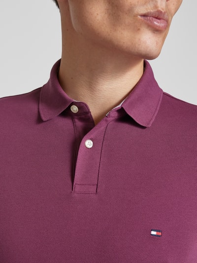 Tommy Hilfiger Regular Fit Poloshirt mit Logo-Stitching Bordeaux 3