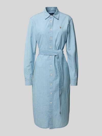 Polo Ralph Lauren Jeansjurk met logostitching, model 'CORY' Jeansblauw - 2
