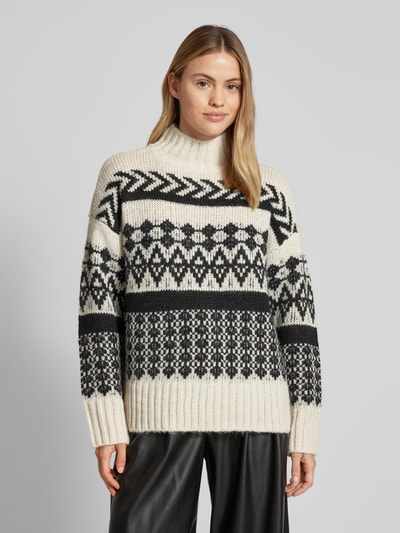 Vero Moda Oversized Strickpullover mit Norwegermuster Modell 'AMPLE' Beige 4