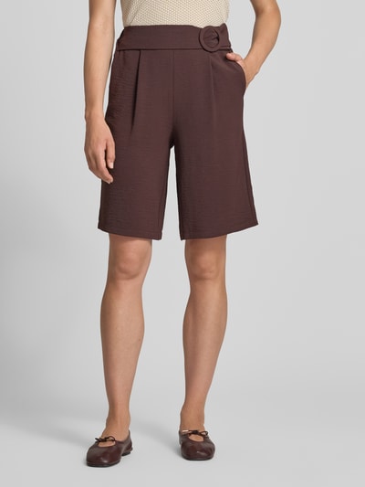 zero Bermudas mit Gürtel und französischen Eingrifftaschen Dunkelbraun 4