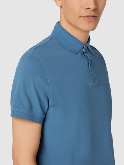 Tommy Hilfiger Poloshirt met labelstitching Oceaanblauw - 3