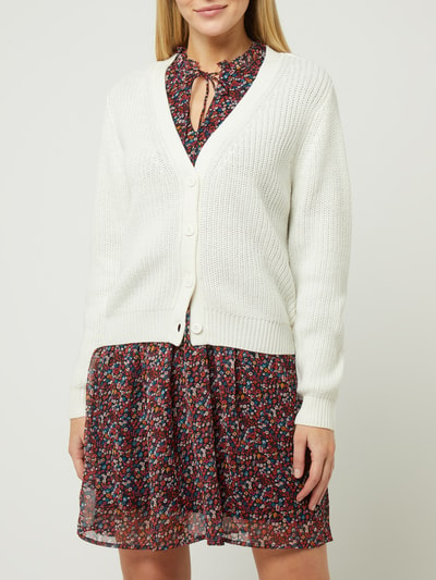 Only Cardigan met ribstructuur, model 'Sookie' Offwhite - 4