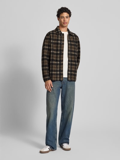 Marc O'Polo Denim Regular Fit Hemdjacke aus Woll-Mix Dunkelbraun 1