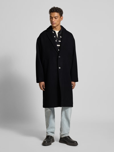 SELECTED HOMME Regular fit lange wollen jas met reverskraag, model 'MILO' Zwart - 4