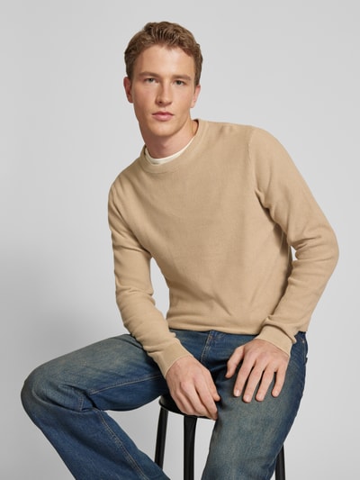 REVIEW Gebreide pullover met ronde hals Taupe - 3