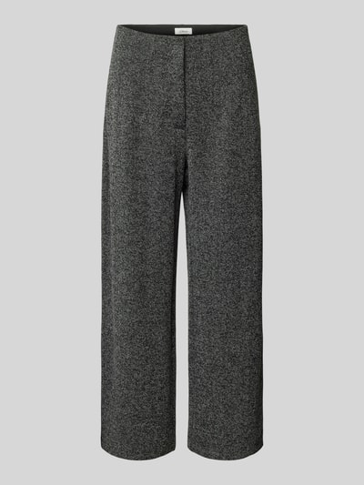 s.Oliver BLACK LABEL High rise culotte met elastische band en visgraatstructuur Middengrijs gemêleerd - 2