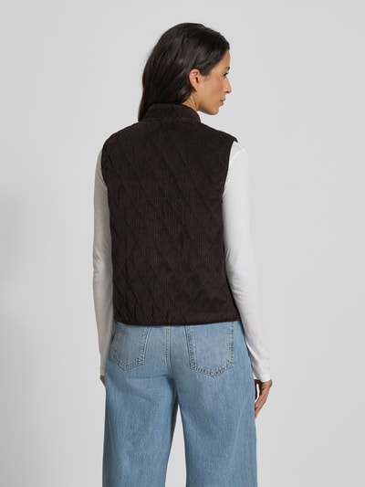 LOLLYS LAUNDRY Regular fit gilet in ribcordlook, model 'Cairo' Donkerbruin - 5