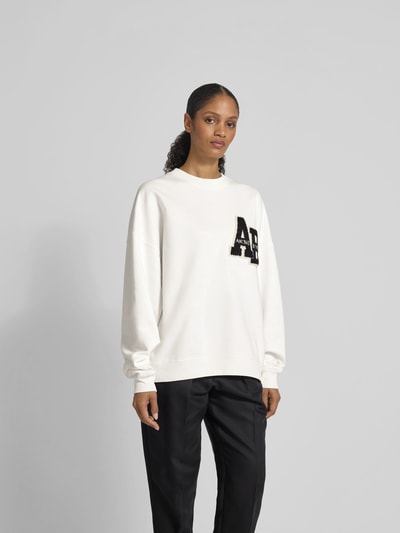 Anine Bing Oversized Sweatshirt mit Label-Detail Offwhite 4