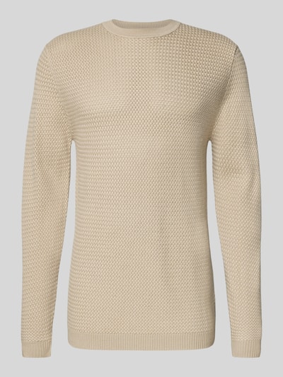 CG - Club of Gents Strickpullover aus Woll-Mix mit Rundhalsausschnitt Offwhite 2