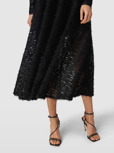 Guess Midirock mit Strukturmuster Modell 'ELEONOR SKIRT' Schwarz 3