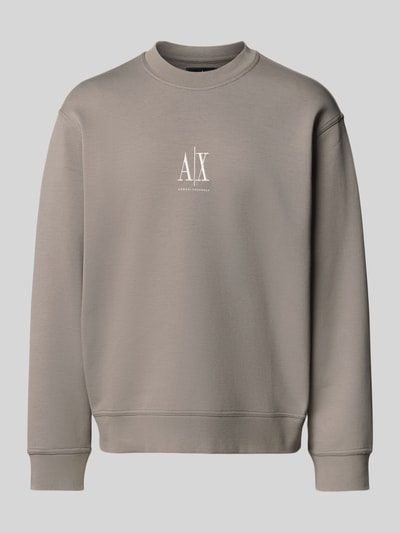 Armani Exchange Sweatshirt mit Label-Stitching Taupe 2