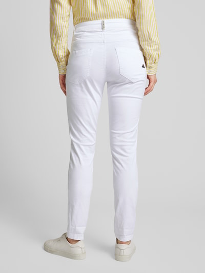 Buena Vista Spodnie o kroju slim fit z asymetryczną listwą guzikową model ‘Florida’ Biały 5