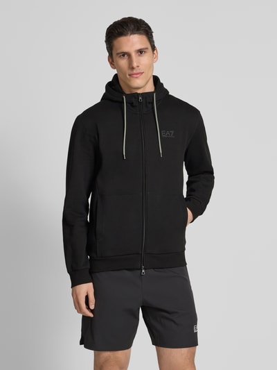 EA7 Emporio Armani Sweatjacke mit Zweiwege-Reißverschluss Modell 'TRAIN VISIBILTY' Black 4
