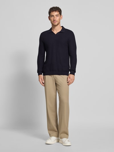 Jack & Jones Premium Strickpullover mit gerippten Abschlüssen Modell 'EASTON' Dunkelblau 1