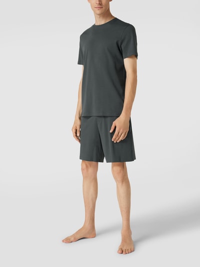 Christian Berg Men Sweatshorts mit Label-Detail Metallic Grün 1