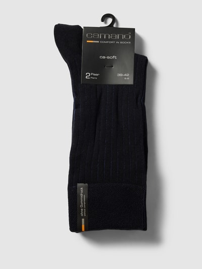 camano Socken mit Ripp-Optik im 2er-Pack Modell 'SHADOW' Dunkelblau 3