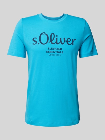 s.Oliver RED LABEL Regular Fit T-Shirt aus reiner Baumwolle mit großem Label Print Ocean 2