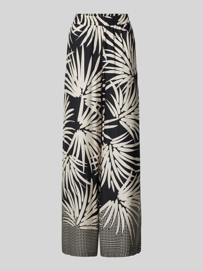 Milano Italy Stoffen broek van viscose met elastische band Zwart - 2