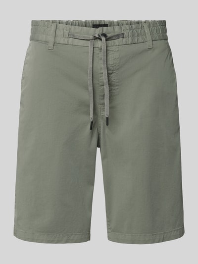 Produktfoto, Tapered Chinoshorts aus Baumwoll-Mix von BOSS Orange in Optik: Unifarben mit 5-Pocket-Design, Twill, Label-Patch, Tunnelzug und elastischem Bund.