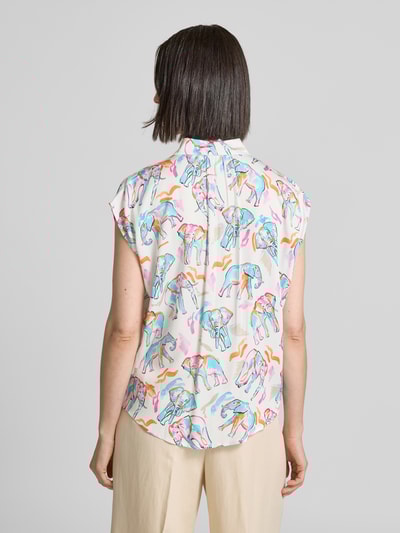 Emily Van den Bergh Bluzka o kroju regular fit z krótkim rękawem Biały 5