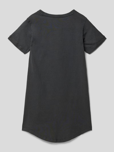 Replay Knielanges T-Shirt-Kleid mit Statement-Print Schwarz 3