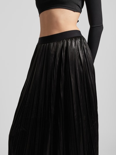 Only Midirok met plissévouwen, model 'Snow' Zwart - 3