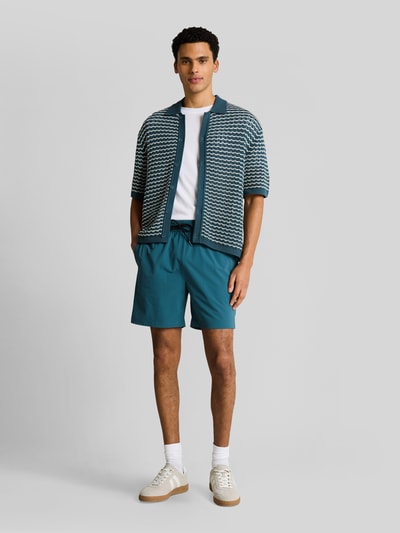 Tom Tailor Denim Relaxed Fit Sweatshorts mit Tunnelzug Petrol 1