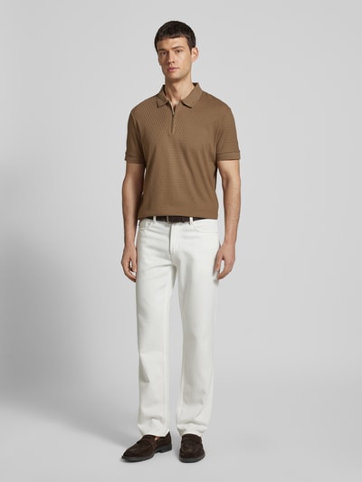 JOOP! Collection Regular Fit Poloshirt mit Strukturmuster Modell 'Brody' Beige 1