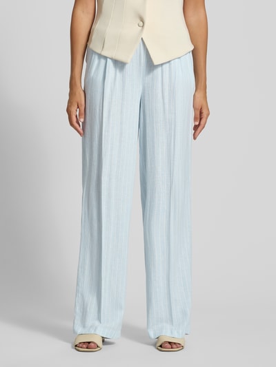 s.Oliver RED LABEL Relaxed Fit Weite Hose aus Leinen-Viskose-Mix Hellblau 4