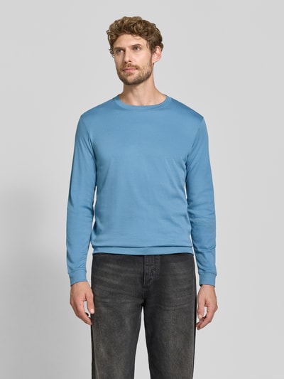 RAGMAN Regular Fit Longsleeve aus reiner Baumwolle Modell 'Pima' Jeansblau 4