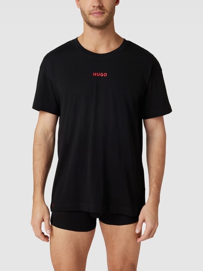 HUGO T-Shirt mit Label-Print Modell 'Linked' Black 1