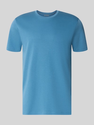 Produktfoto, T-Shirt aus Baumwolle mit Rundhalsausschnitt von Christian Berg Men, krój regular fit, męski t-shirt w kolorze niebieskim, długość tyłu w rozmiarze m: 35 cm