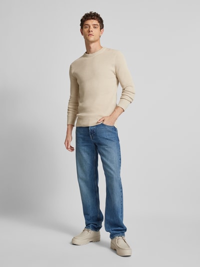 Only & Sons Gebreide pullover met ronde hals, model 'PHIL' Beige - 1