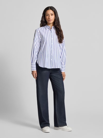 Brax Bluzka koszulowa z listwą guzikową model ‘VIC’ Granatowy 1