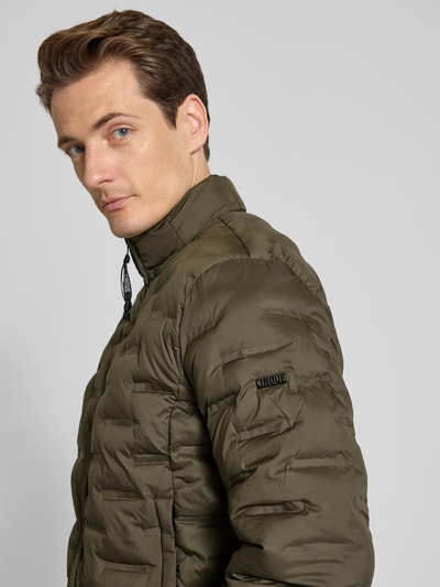 Cinque Gewatteerd jack met opstaande kraag, model 'SURF' Olijfgroen - 3
