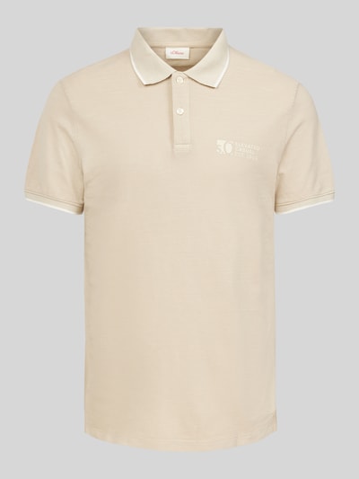 s.Oliver RED LABEL Regular Fit Poloshirt mit Label-Print Beige 2