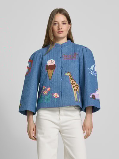 Stella Nova Jacke mit Stehkragen Modell 'Out Of Office' Blau 4