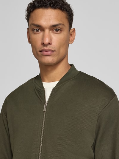 SELECTED HOMME Relaxed fit sweatjack van katoenmix, model 'MACK' Olijfgroen - 3