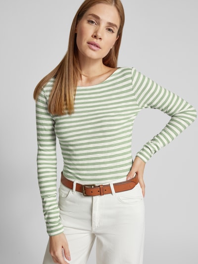 Marc O'Polo Langarmshirt aus Baumwoll-Slub-Jersey mit Streifenmuster Mint 3