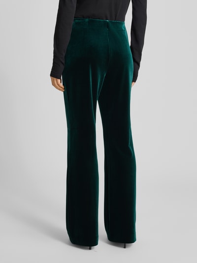 Christian Berg Woman Selection Flared fit stoffen broek van fluweel met siernaden Groen - 5