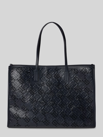 Tommy Hilfiger Torba tote z wytłoczonym wzorem z monogramem Granatowy 4
